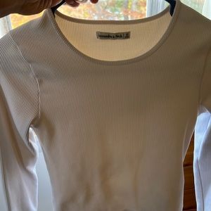 Abercrombie ripped white long sleeve